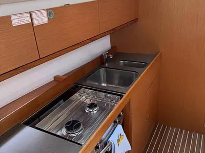Galley of Zerberus, a Bavaria Cruiser 46 sailboat at Palma de Mallorca, Spain