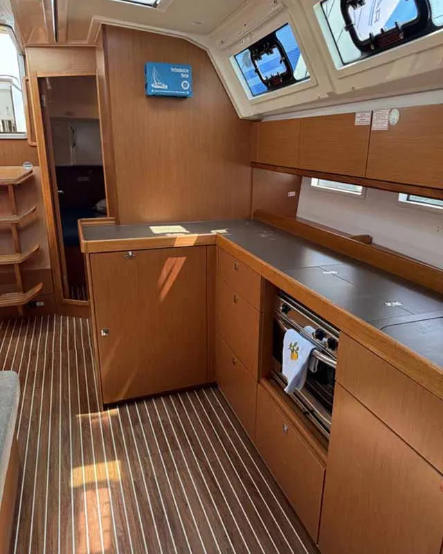 Galley of Zerberus, a Bavaria Cruiser 46 sailboat at Palma de Mallorca, Spain