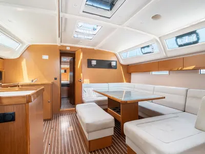 Salon of Elpida, a Bavaria Cruiser 51 sailboat at Municipal Unit of Rhodes, Greece
