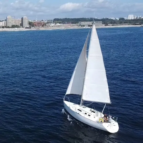 Exterior view of Esperanza, a Dufour 32 sailboat at Matosinhos, Portugal