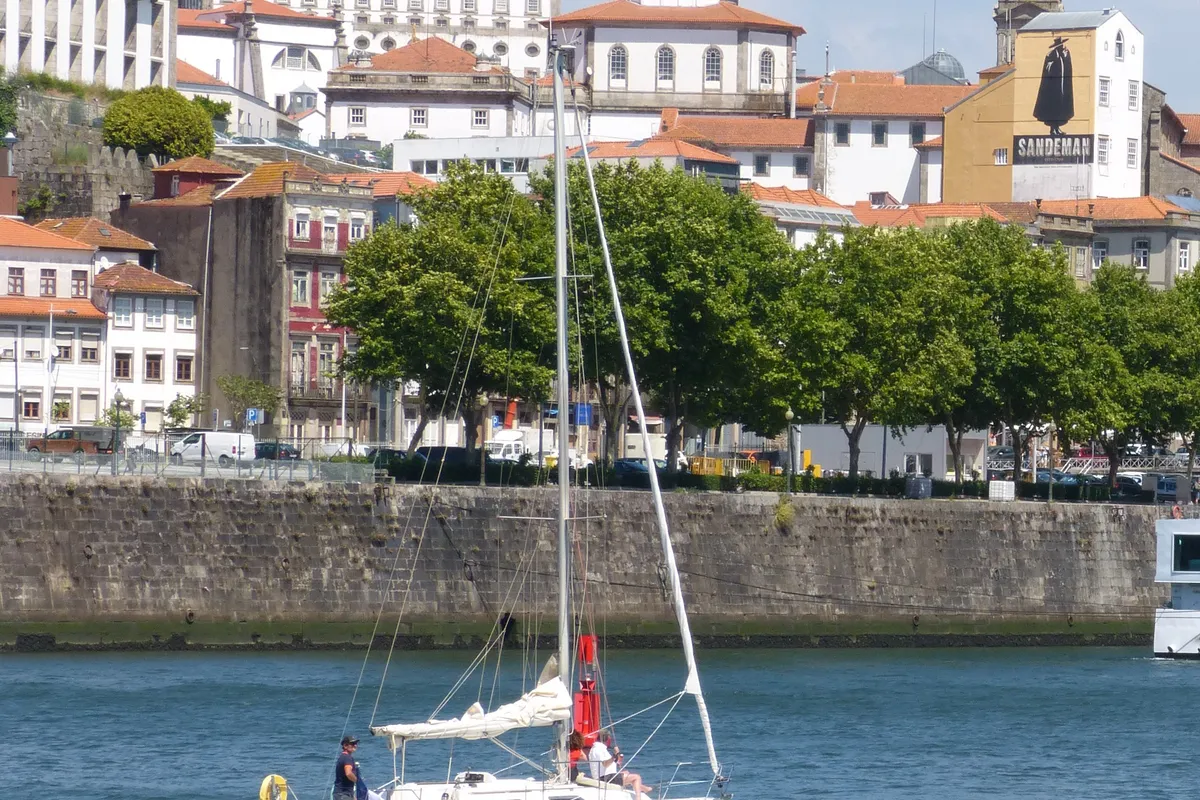 Exterior view of Esperanza, a Dufour 32 sailboat at Matosinhos, Portugal