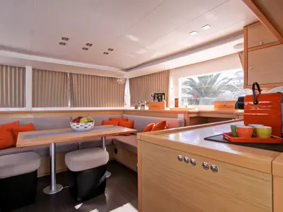 Galley of Le.One, a Lagoon 450 catamaran at Nettuno, Italy