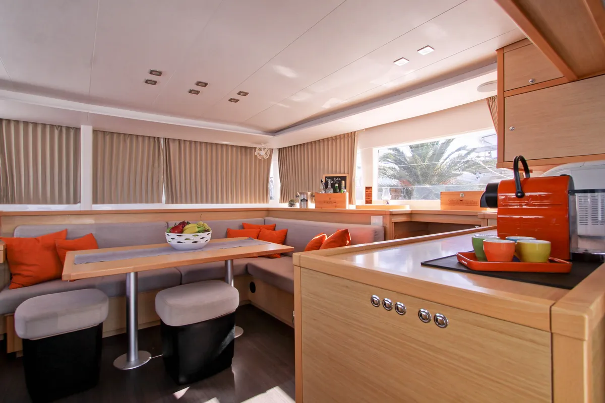 Galley of Le.One, a Lagoon 450 catamaran at Nettuno, Italy