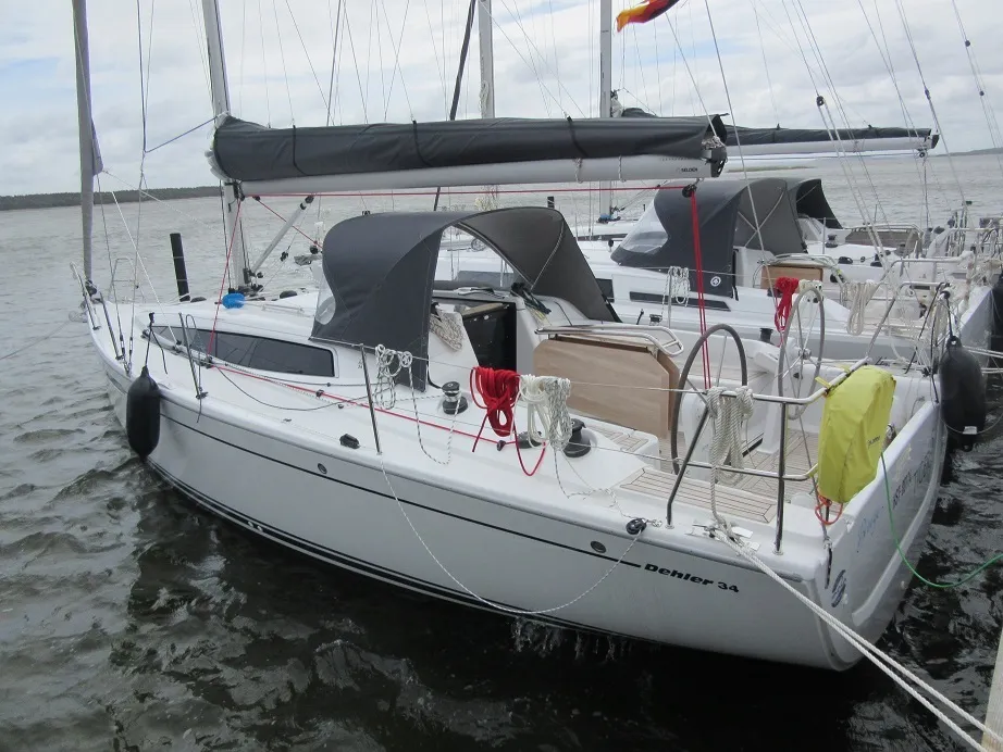Exterior view of Seventeen, a Dehler 34 sailboat at Fisksätra, Sweden