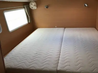 Cabin on Modjo, a Lagoon 380 S2 catamaran at Roche Caiman, Seychelles