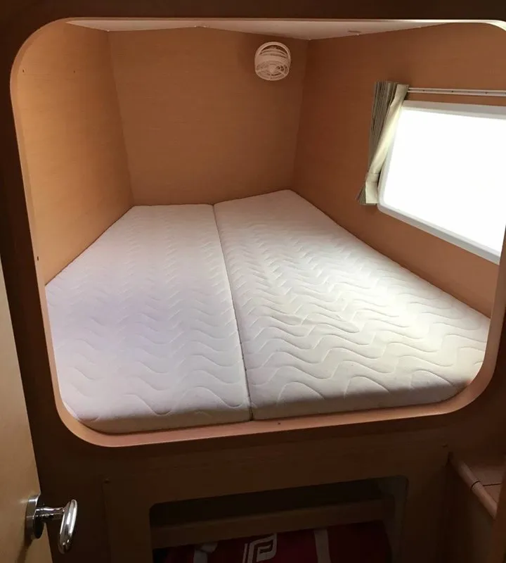 Cabin on Modjo, a Lagoon 380 S2 catamaran at Roche Caiman, Seychelles