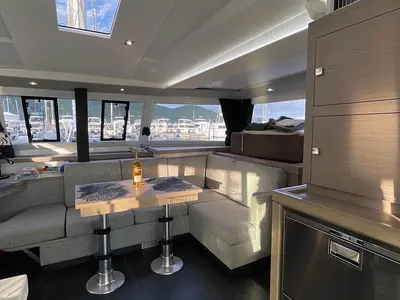 Salon of Carpe Diem - BVI, a Fountaine Pajot Astrea 42 catamaran at Road Town, British Virgin Islands