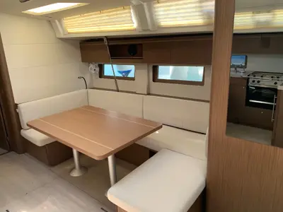 Salon of Elise, a Beneteau Oceanis 51.1 sailboat at Municipal Unit of Lefkada, Greece