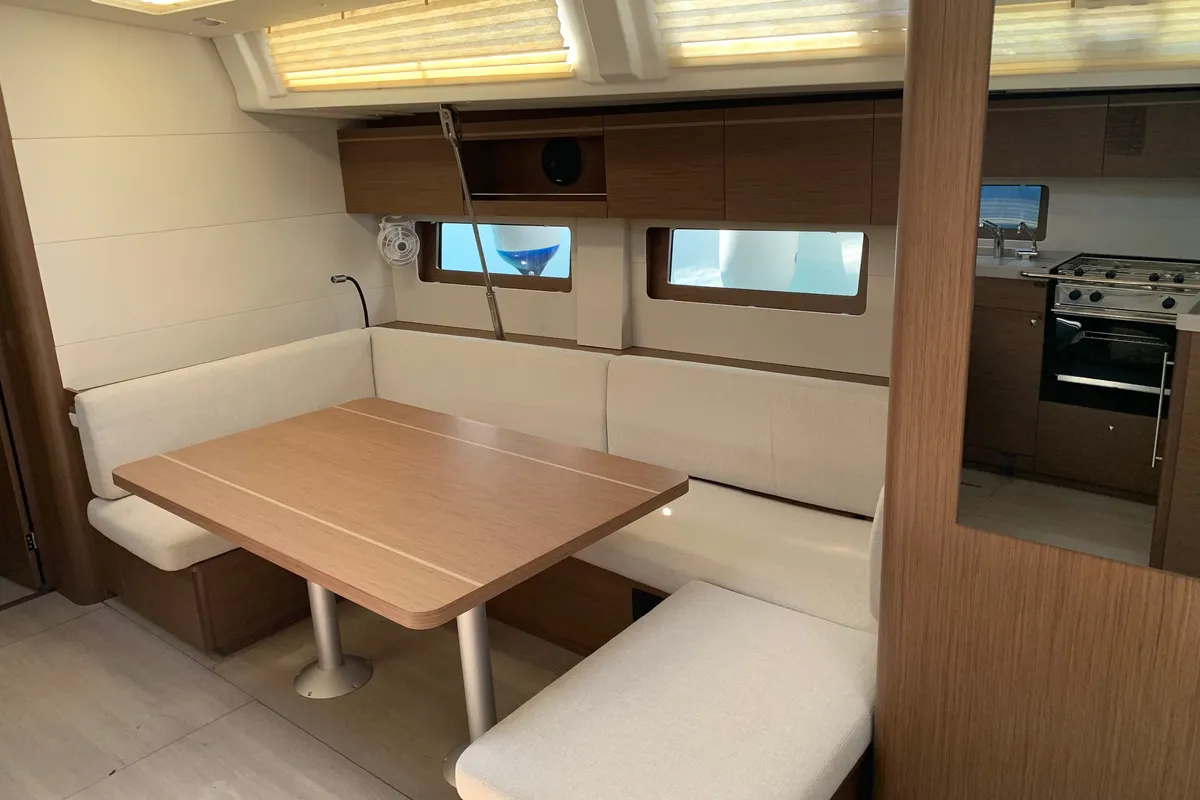 Salon of Elise, a Beneteau Oceanis 51.1 sailboat at Municipal Unit of Lefkada, Greece