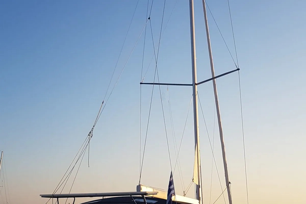 Deck of Elise, a Beneteau Oceanis 51.1 sailboat at Municipal Unit of Lefkada, Greece