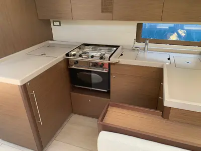 Galley of Elise, a Beneteau Oceanis 51.1 sailboat at Municipal Unit of Lefkada, Greece