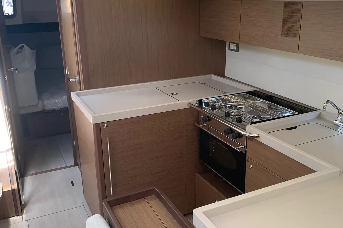 Galley of Elise, a Beneteau Oceanis 51.1 sailboat at Municipal Unit of Lefkada, Greece