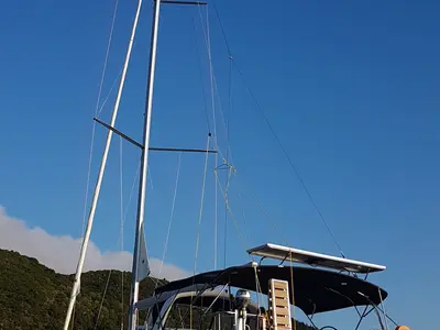 Deck of Elise, a Beneteau Oceanis 51.1 sailboat at Municipal Unit of Lefkada, Greece