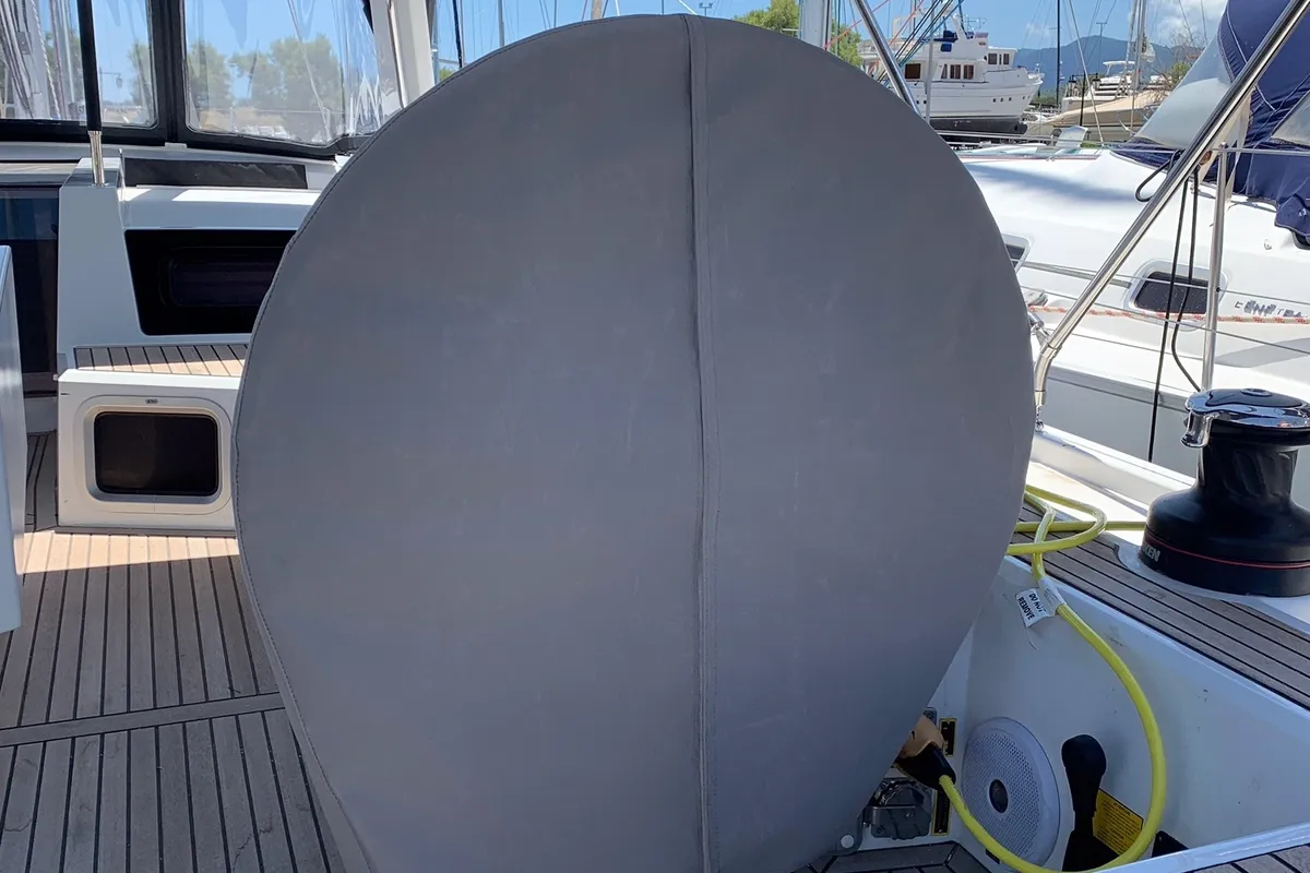 Cockpit of Elise, a Beneteau Oceanis 51.1 sailboat at Municipal Unit of Lefkada, Greece