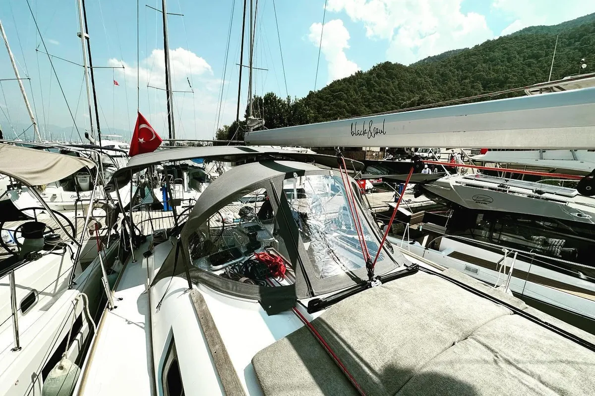 Steelbird I, a Jeanneau Sun Odyssey 39i sailboat at Fethiye, Turkey