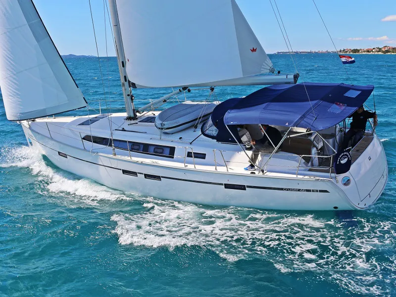Exterior view of Alessandra, a Bavaria Cruiser 46 sailboat at Općina Sukošan, Croatia