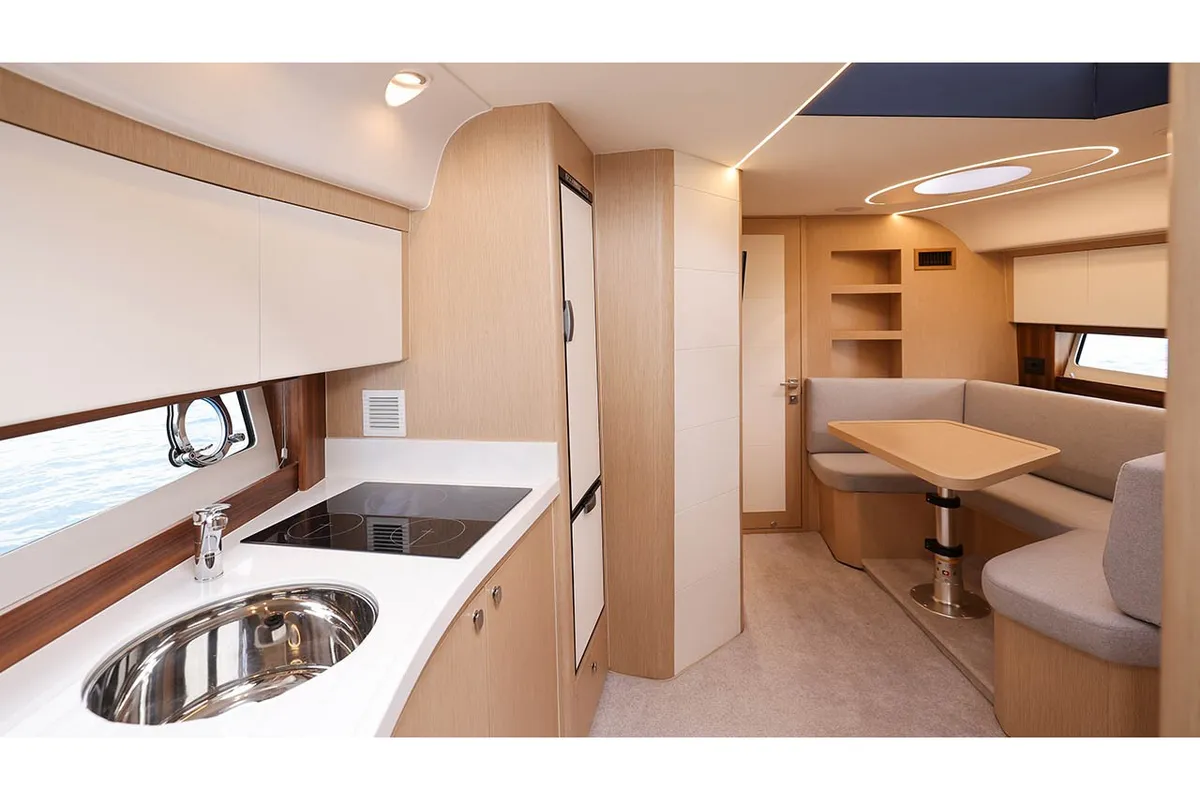 Galley of Focus Power 44, a motor yacht at Sukošan, Croatia
