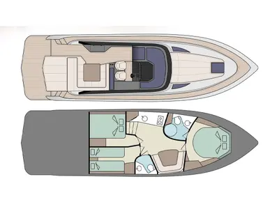 Floor plan of Focus Power 44, a motor yacht at Sukošan, Croatia