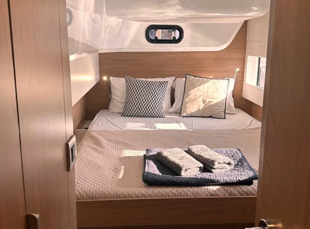 Cabin on Northcat 38, a Bali Catsmart catamaran at Sipias Municipal Unit, Greece