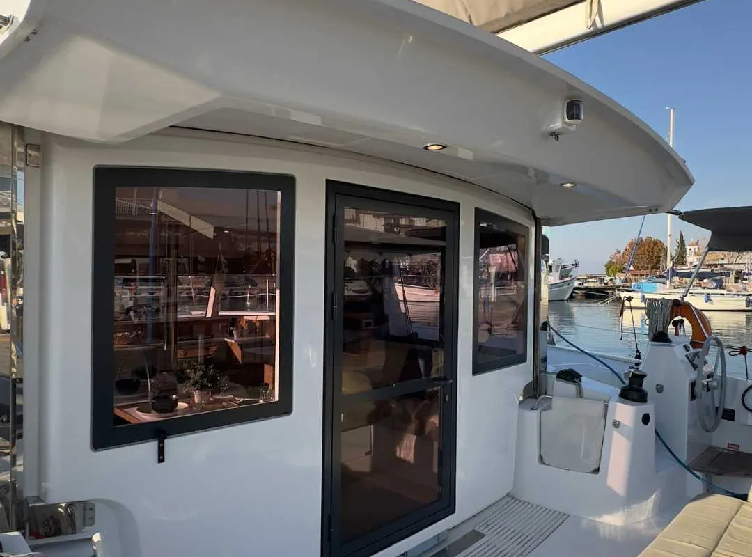 Exterior view of Northcat 38, a Bali Catsmart catamaran at Sipias Municipal Unit, Greece