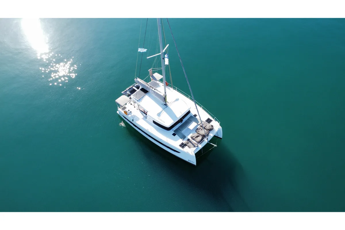 Exterior view of Northcat 38, a Bali Catsmart catamaran at Sipias Municipal Unit, Greece