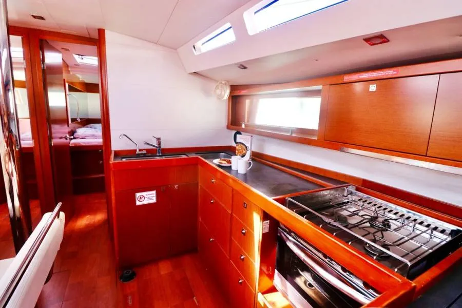 Galley of Oceanis 48 Classic, a Beneteau Oceanis 48 sailboat at Cannigione, Italy