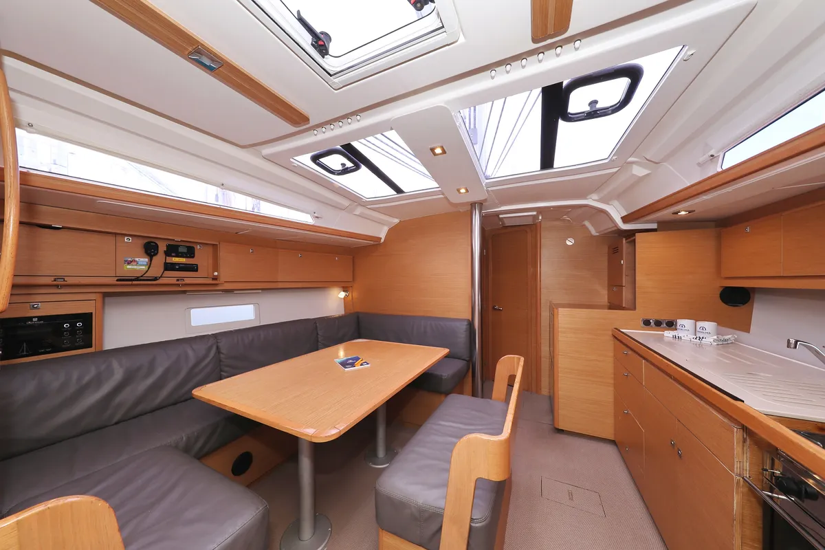 Salon of Adriatic Office, a Dufour 430 GL sailboat at Grad Trogir, Croatia