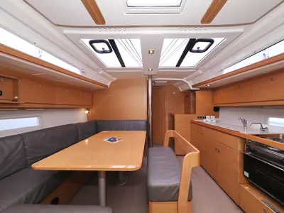 Salon of Adriatic Office, a Dufour 430 GL sailboat at Grad Trogir, Croatia