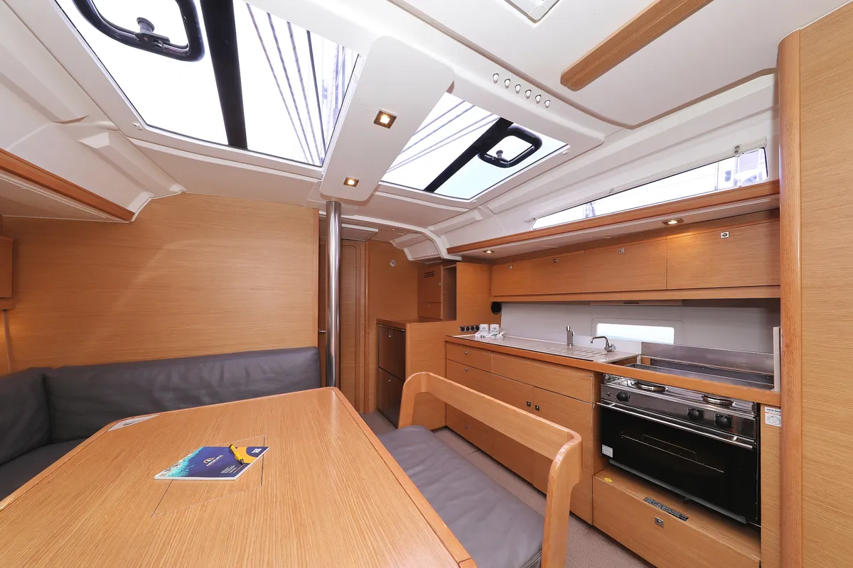 Salon of Adriatic Office, a Dufour 430 GL sailboat at Grad Trogir, Croatia