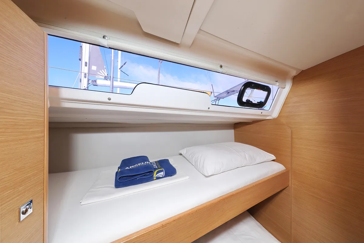 Cabin on Adriatic Office, a Dufour 430 GL sailboat at Grad Trogir, Croatia