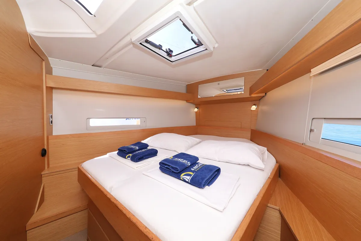 Cabin on Adriatic Office, a Dufour 430 GL sailboat at Grad Trogir, Croatia