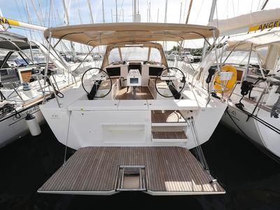 Cockpit of Adriatic Office, a Dufour 430 GL sailboat at Grad Trogir, Croatia
