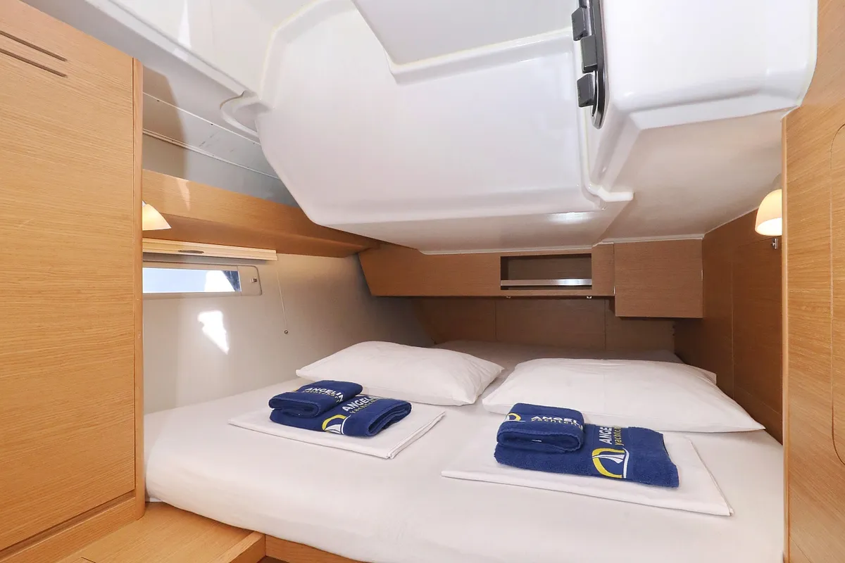 Cabin on Adriatic Office, a Dufour 430 GL sailboat at Grad Trogir, Croatia