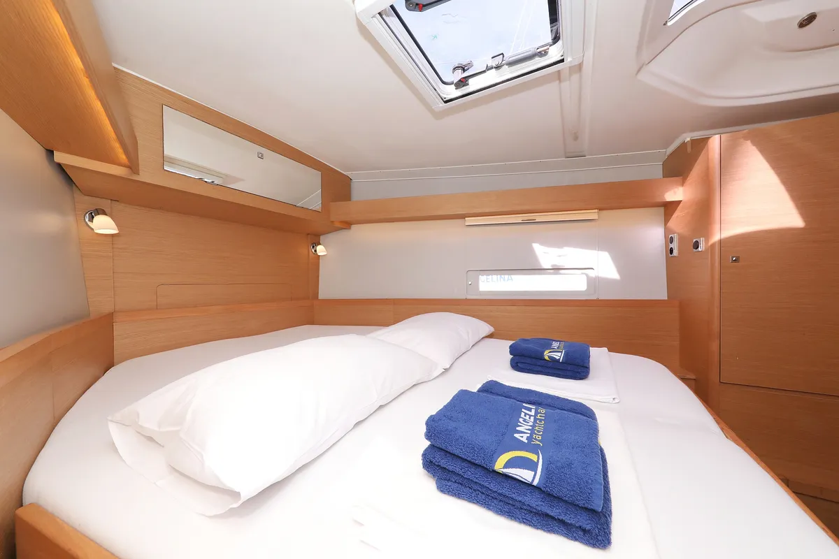 Cabin on Adriatic Office, a Dufour 430 GL sailboat at Grad Trogir, Croatia