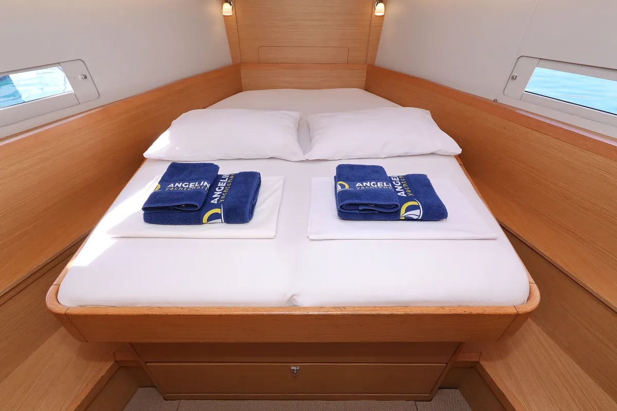 Cabin on Adriatic Office, a Dufour 430 GL sailboat at Grad Trogir, Croatia