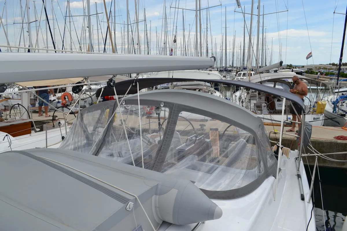 Exterior view of Vega, a Hanse 415 sailboat at Općina Sukošan, Croatia