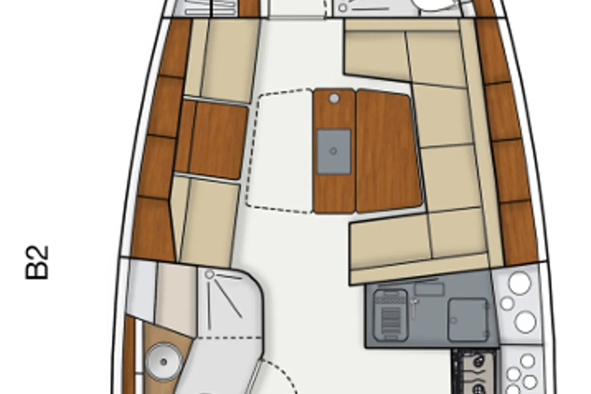 Cockpit of Vega, a Hanse 415 sailboat at Općina Sukošan, Croatia