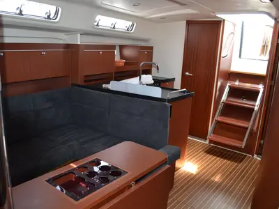 Salon of Vega, a Hanse 415 sailboat at Općina Sukošan, Croatia
