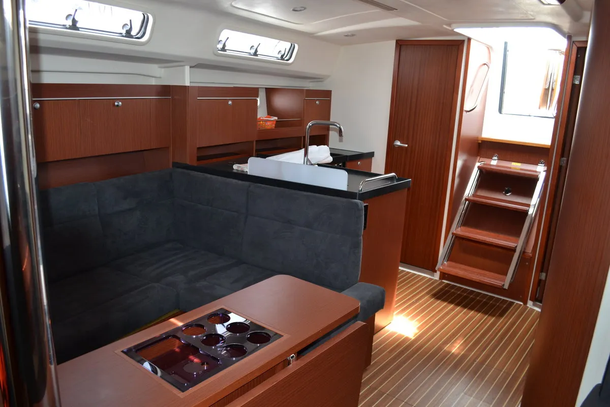 Salon of Vega, a Hanse 415 sailboat at Općina Sukošan, Croatia