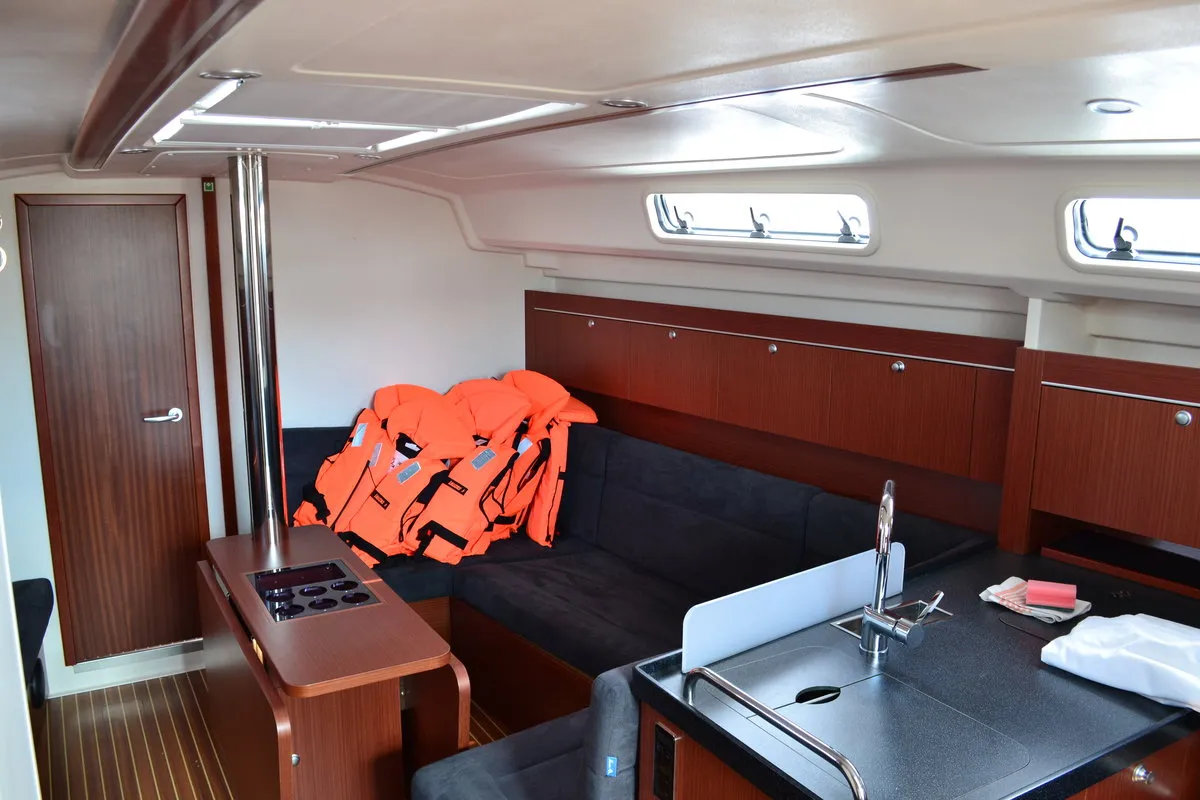 Salon of Vega, a Hanse 415 sailboat at Općina Sukošan, Croatia