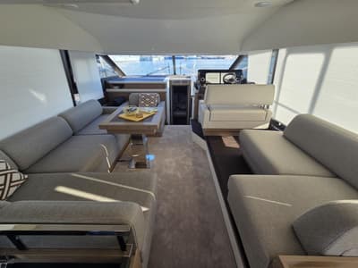 Salon of Sabijac, a Jeanneau Prestige 520 Flybridge motor yacht at Grad Šibenik, Croatia