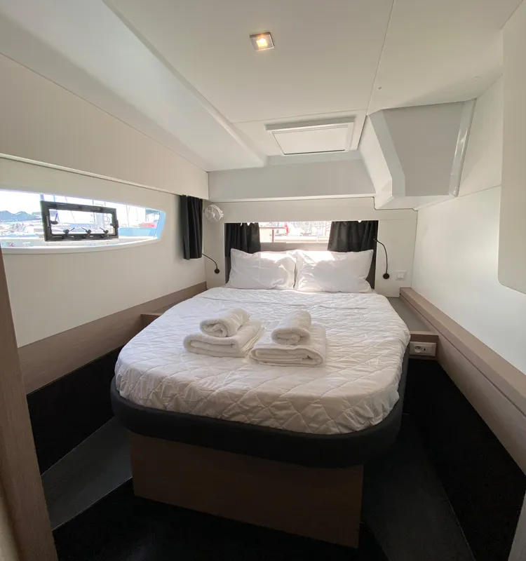 Cabin on ION, a Fountaine Pajot Astréa 42 catamaran at Municipal Unit of Kranidi, Greece