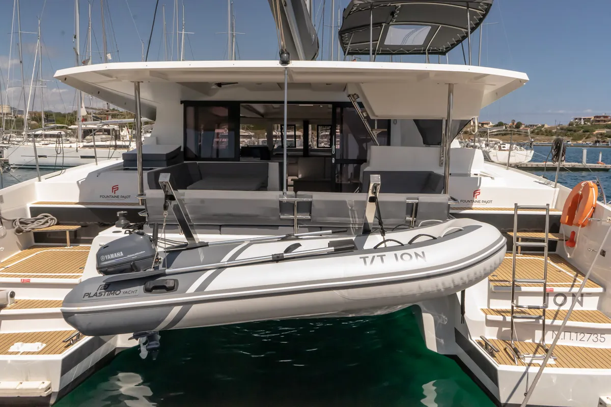 ION, a Fountaine Pajot Astréa 42 catamaran at Municipal Unit of Kranidi, Greece