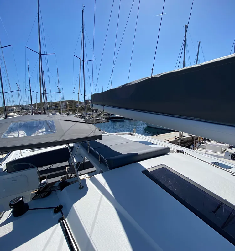 Deck of ION, a Fountaine Pajot Astréa 42 catamaran at Municipal Unit of Kranidi, Greece