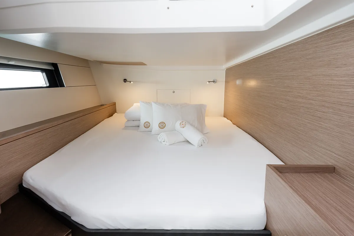 Cabin on White Pearl, a Hanse 460 sailboat at Grad Šibenik, Croatia