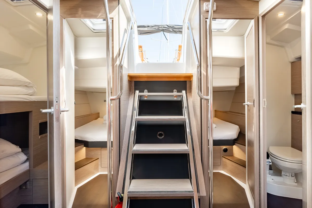 Salon of White Pearl, a Hanse 460 sailboat at Grad Šibenik, Croatia