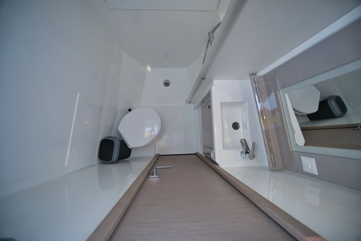 Head on Sky Ada II, a Fountaine Pajot Saona 47 catamaran at Marmaris, Turkey
