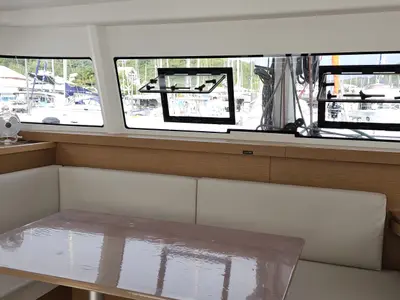 Salon of STAR III, a Excess 11 catamaran at Alameda, United States