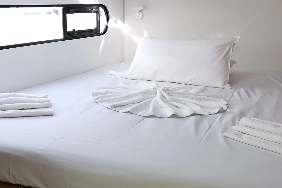 Cabin on STAR III, a Excess 11 catamaran at Alameda, United States