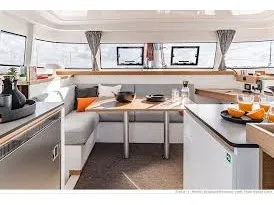 Salon of STAR III, a Excess 11 catamaran at Alameda, United States